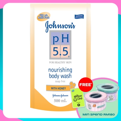 JOHNSON'S pH 5.5 Honey Body Wash Refill 500ml