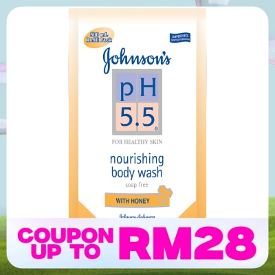 JOHNSON'S pH 5.5 Honey Body Wash Refill 500ml