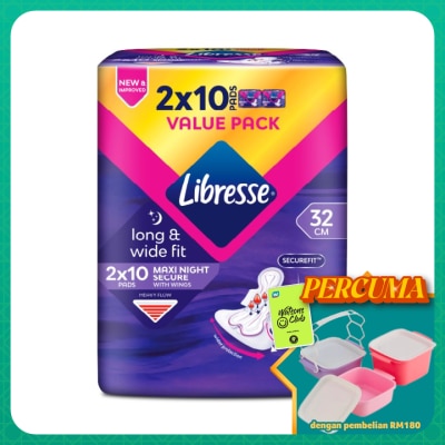 LIBRESSE - Maxi Wider Back Night Wings 32cm 2x10s