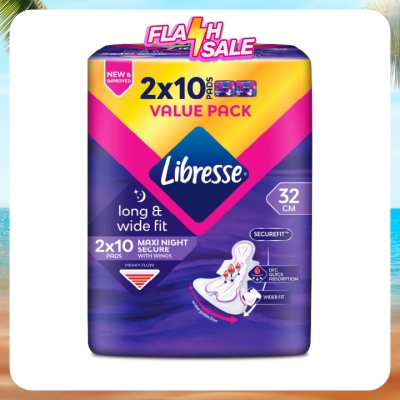 LIBRESSE - Maxi Wider Back Night Wings 32cm 2x10s