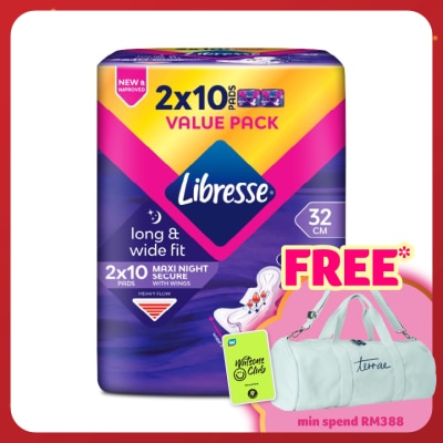 LIBRESSE Maxi Wider Back Night Wings 32cm 2x10s