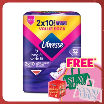 LIBRESSE Maxi Wider Back Night Wings 32cm 2x10s