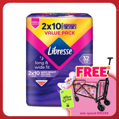 LIBRESSE Maxi Wider Back Night Wings 32cm 2x10s