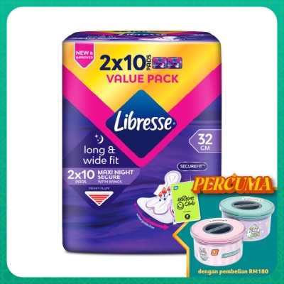 LIBRESSE Maxi Wider Back Night Wings 32cm 2x10s