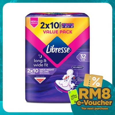 LIBRESSE Maxi Wider Back Night Wings 32cm 2x10s