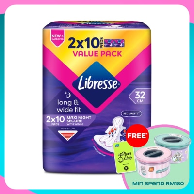 LIBRESSE Maxi Wider Back Night Wings 32cm 2x10s