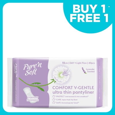 PURE'N SOFT Ultra Thin Pantyliner 150mm 40's