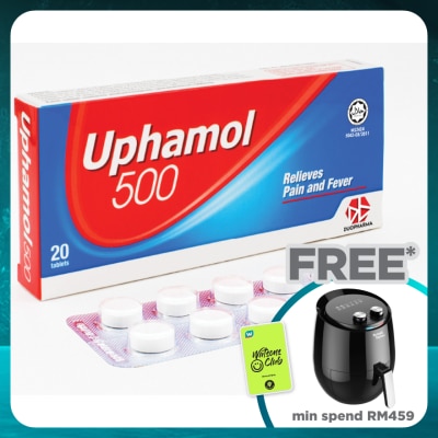 UPHAMOL 500 Relieves Pain and Fever Tablets 20's