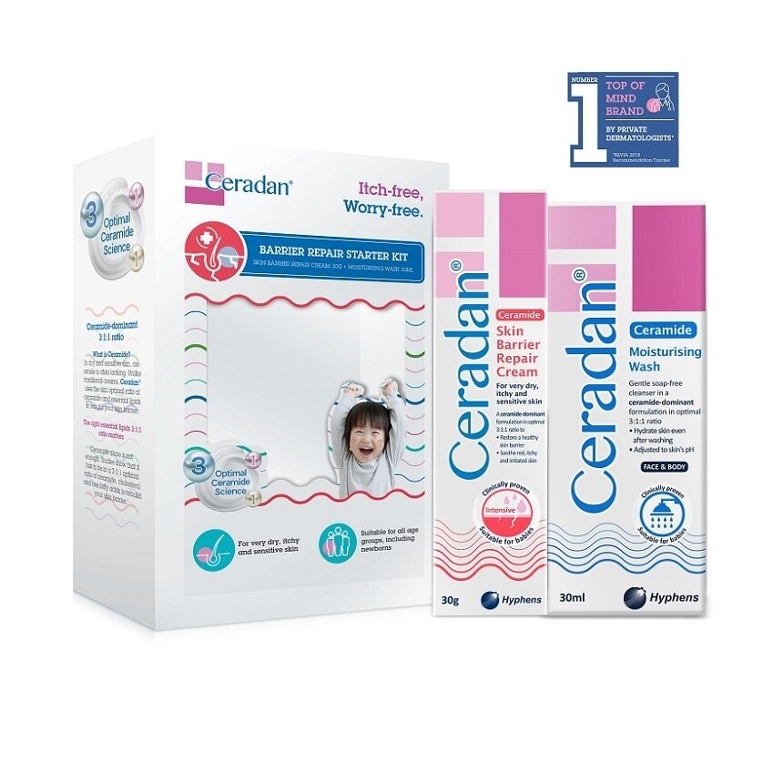Ceradan Skin Repair Cream 30G and Ceradan Moisturising Body Wash 30ml