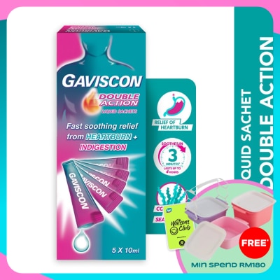 GAVISCON Heartburn & Indigestion Relief Double Action Sachet 5 x 10ml