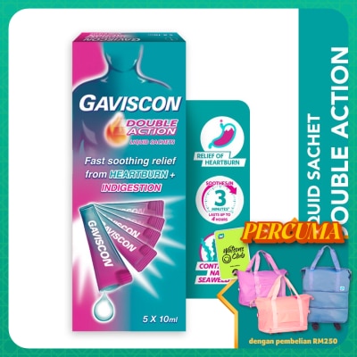 GAVISCON Heartburn & Indigestion Relief Double Action Sachet 5 x 10ml