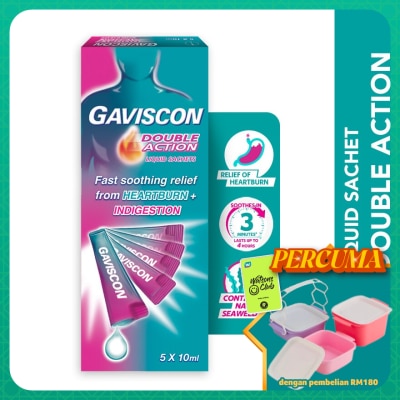 GAVISCON - Heartburn & Indigestion Relief Double Action Sachet 5 x 10ml