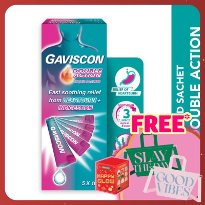 GAVISCON Heartburn & Indigestion Relief Double Action Sachet 5 x 10ml