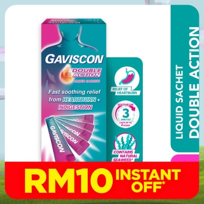 GAVISCON Heartburn & Indigestion Relief Double Action Sachet 5 x 10ml