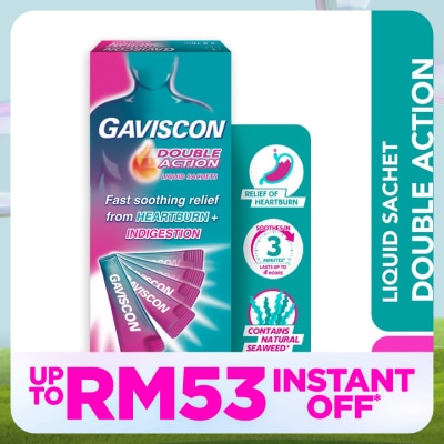GAVISCON Heartburn & Indigestion Relief Double Action Sachet 5 x 10ml