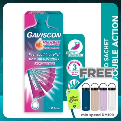 GAVISCON Heartburn & Indigestion Relief Double Action Sachet 5 x 10ml