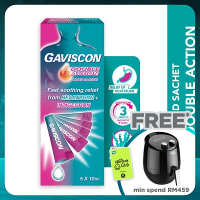 GAVISCON Heartburn & Indigestion Relief Double Action Sachet 5 x 10ml