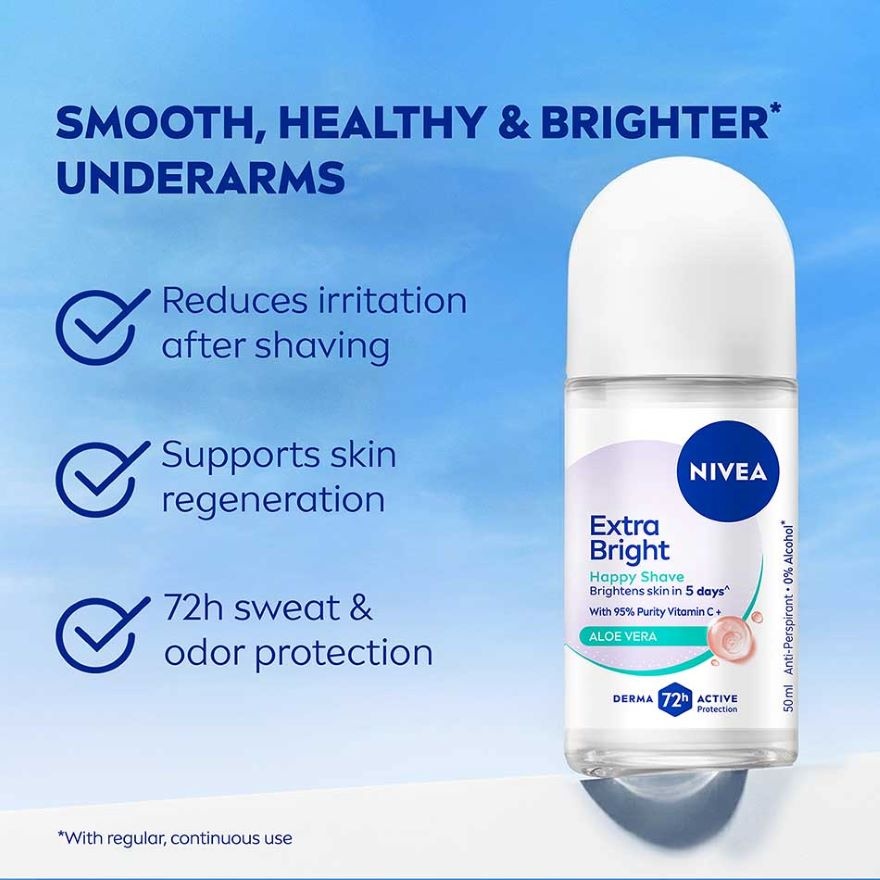 Deodorant Extra Bright Happy Shave Roll On TWP 2x50ml image