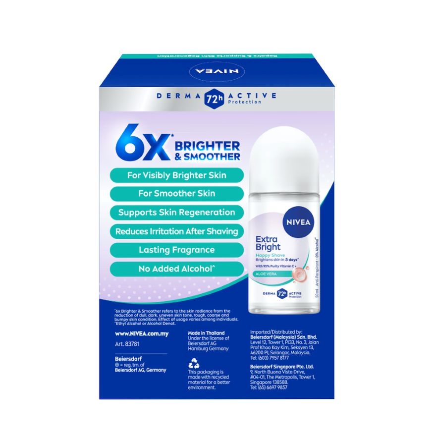 Deodorant Extra Bright Happy Shave Roll On TWP 2x50ml image