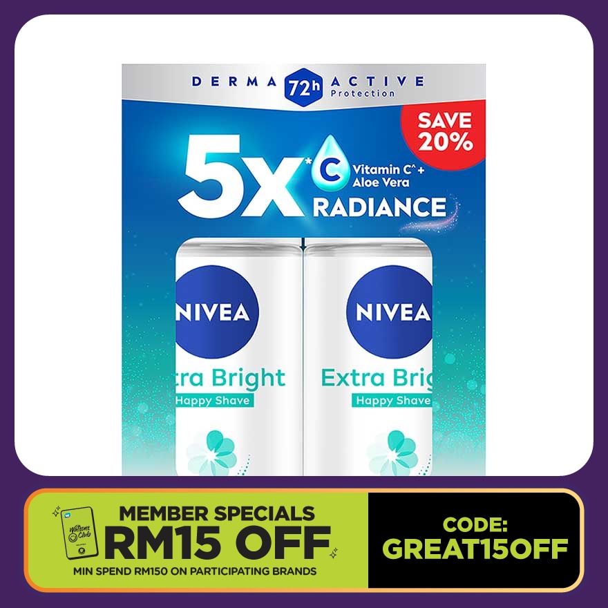 Deodorant  Extra Bright Happy Shave Roll On TWP 2x50ml