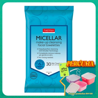 PUREDERM - Micellar Make-Up Cleansing Facial Towelettes 30S