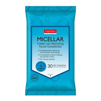 PUREDERM Micellar Make-Up Cleansing Facial Towelettes 30S