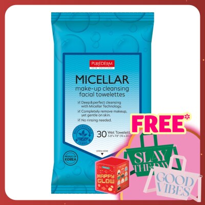 PUREDERM Micellar Make-Up Cleansing Facial Towelettes 30S