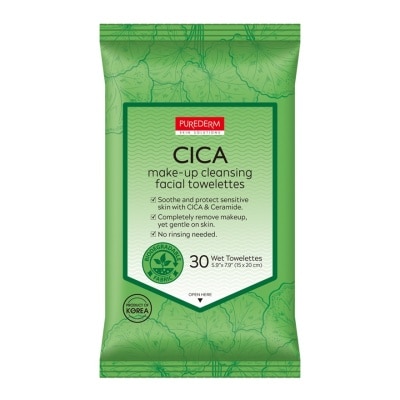 PUREDERM Cica Make-Up Cleansing Facial Towelettes 30S