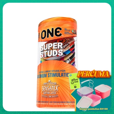ONE - SUPER STUDS LATEX CONDOM 12'S