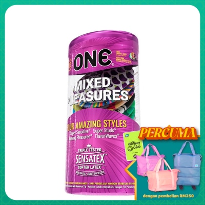 ONE MIXED PLEASURES LATEX CONDOM 12'S