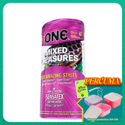 ONE - MIXED PLEASURES LATEX CONDOM 12'S