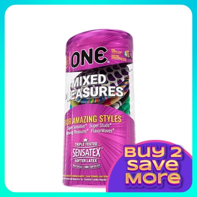 ONE MIXED PLEASURES LATEX CONDOM 12'S