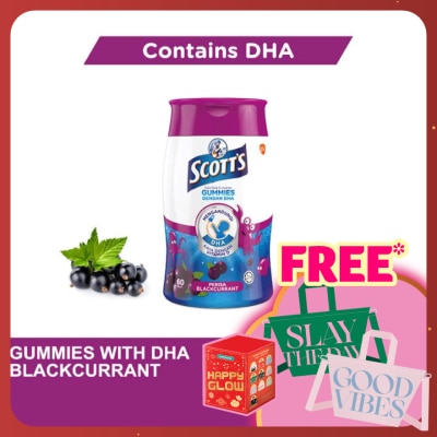 SCOTT'S DHA Omega 3 Gummies Blackcurrant Brain Support 60S
