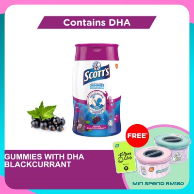SCOTT'S DHA Omega 3 Gummies Blackcurrant Brain Support 60S