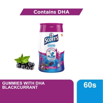 SCOTT'S DHA Omega 3 Gummies Blackcurrant Brain Support 60S