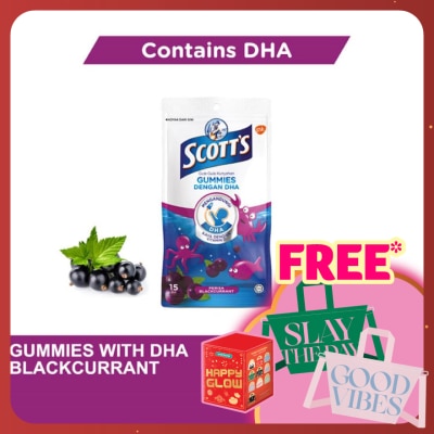 SCOTT'S DHA Omega 3 Gummies Blackcurrant Brain Support 15S