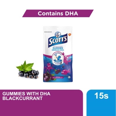 SCOTT'S DHA Omega 3 Gummies Blackcurrant Brain Support 15S