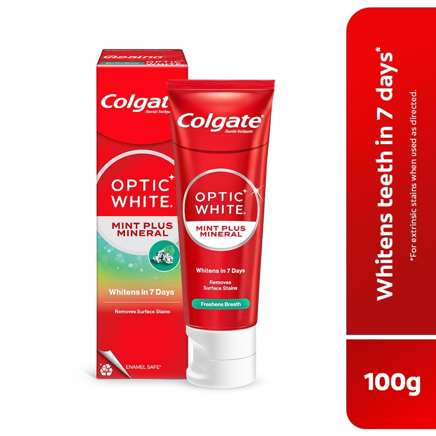 Colgate Optic White Mint Plus Mineral Whitening Toothpaste 100g
