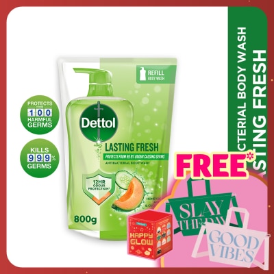 DETTOL Body Wash Refill Lasting Fresh Honeydew Melon & Cucumber 800g