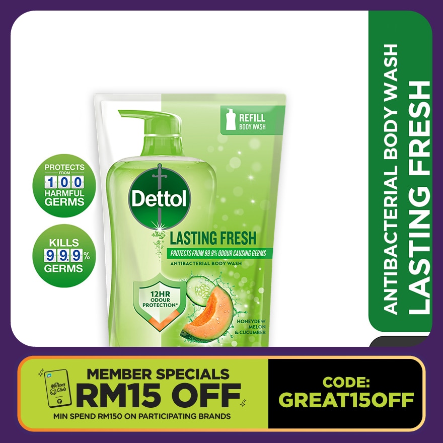 Body Wash Refill Lasting Fresh Honeydew Melon & Cucumber 800g