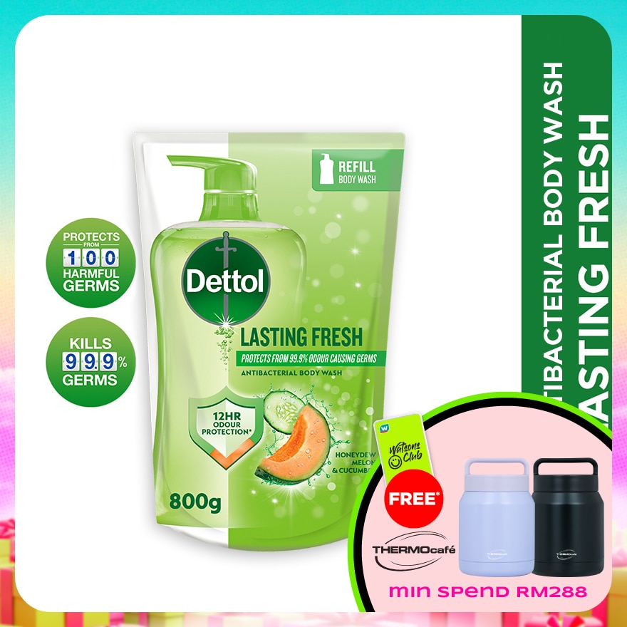 Body Wash Refill Lasting Fresh Honeydew Melon & Cucumber 800g
