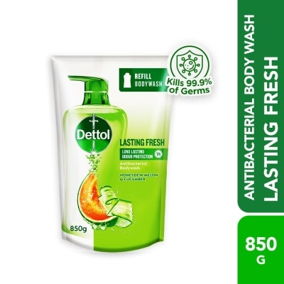 DETTOL Body Wash Refill Lasting Fresh Honeydew Melon & Cucumber 850g