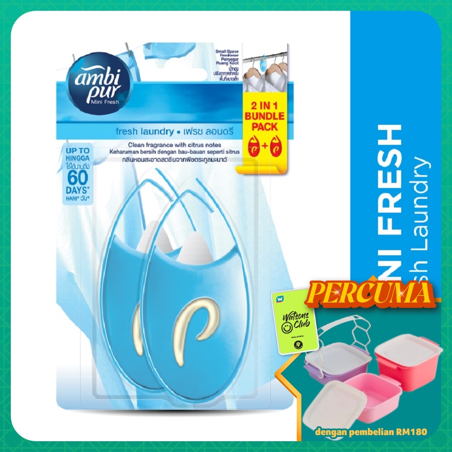 Mini Fresh Small Space Freshener Fresh Laundry 2x4.5ml