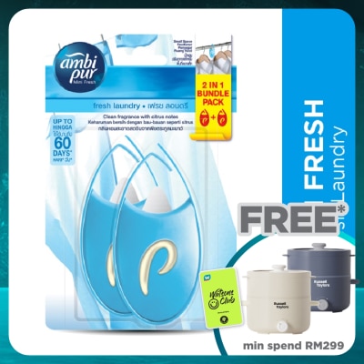 AMBI PUR Mini Fresh Small Space Freshener Fresh Laundry 2x4.5ml