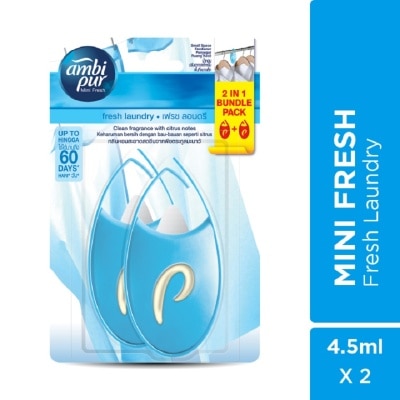 AMBI PUR Mini Fresh Small Space Freshener Fresh Laundry 2x4.5ml