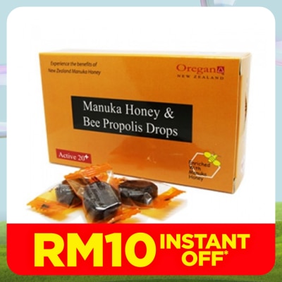 OREGAN Active 20+ Manuka Honey & Bee Propolis Drops 12s