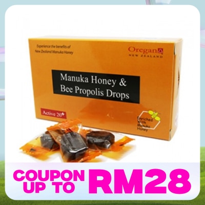 OREGAN Active 20+ Manuka Honey & Bee Propolis Drops 12s