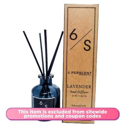 6 PERSCENT Lavender Reeds Diffuser + Essential Oil 50ml