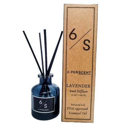 6 PERSCENT Lavender Reeds Diffuser + Essential Oil 50ml