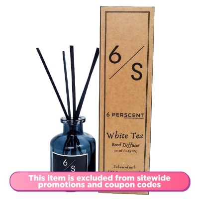 6 PERSCENT White Tea Reed Diffuser + Essential Oil 50ml